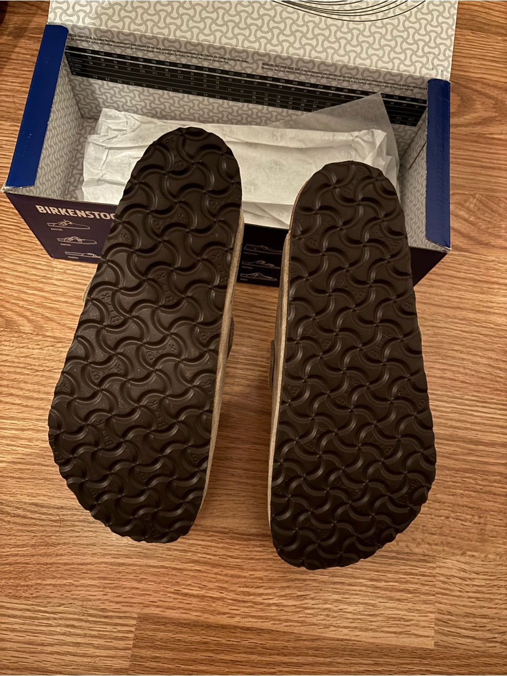 Birkenstock Women’s Taupe Suede Slip-On Boston Clogs - Picture 3 of 4